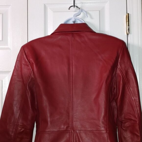 Valerie Stevens red 100% geniune leather jacket  Sz S - Picture 6 of 8